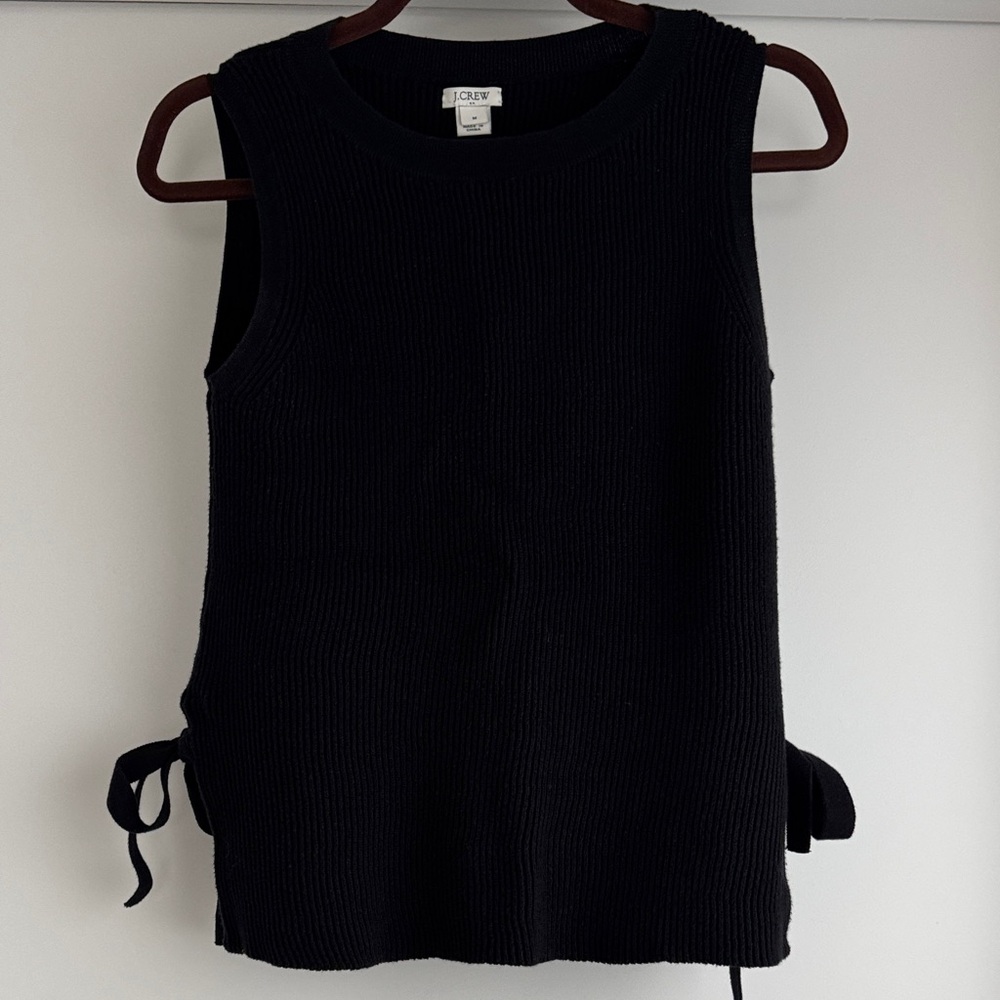 J. Crew Black Knit Tank Top with Side Ties